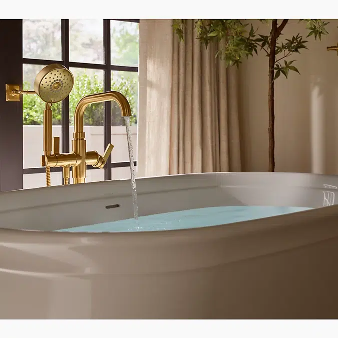 Castia™ by Studio McGee Floor-mount bath filler trim with handshower