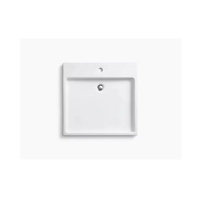 K-2314-1 Purist® Wading Pool® Fireclay vessel bathroom sink with single faucet hole