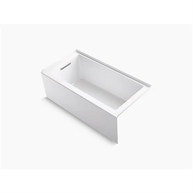 K-1956-LA Underscore® Rectangle 60" x 30" alcove bath with integral apron, integral flange and left-hand drain