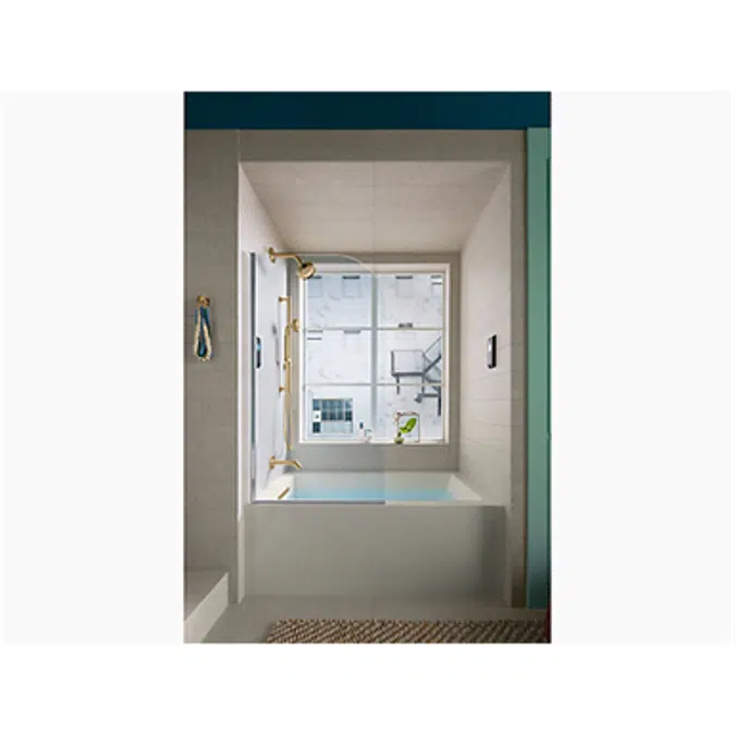 K-1956-LA Underscore® Rectangle 60" x 30" alcove bath with integral apron, integral flange and left-hand drain