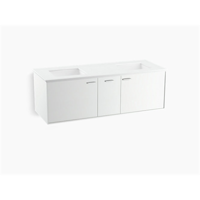 K-99548 Jute® 60" wall-hung bathroom vanity cabinet with 2 doors and 1 drawer için görüntü