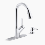 setra® kitchen faucet with kohler® konnect™ and voice-activated technology with soap/lotion dispenser