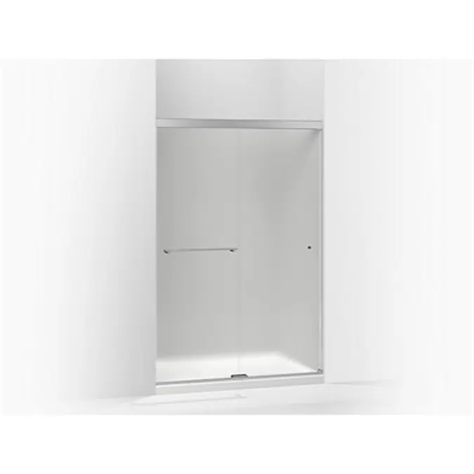 K-707106-D3 Revel® Sliding shower door, 76" H x 44-5/8 - 47-5/8" W, with 5/16" thick Frosted glass