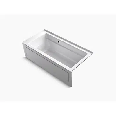 Imagem para K-1948-RAW Archer® 66" x 32" alcove bath with Bask® heated surface, integral apron, integral flange, and right-hand drain}