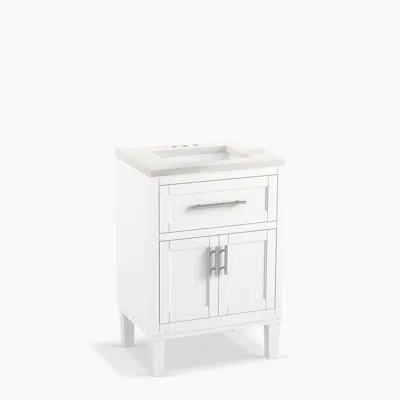 Chesil™ 24" bathroom vanity cabinet with sink and quartz top için görüntü