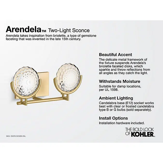 Arendela Two-light sconce
