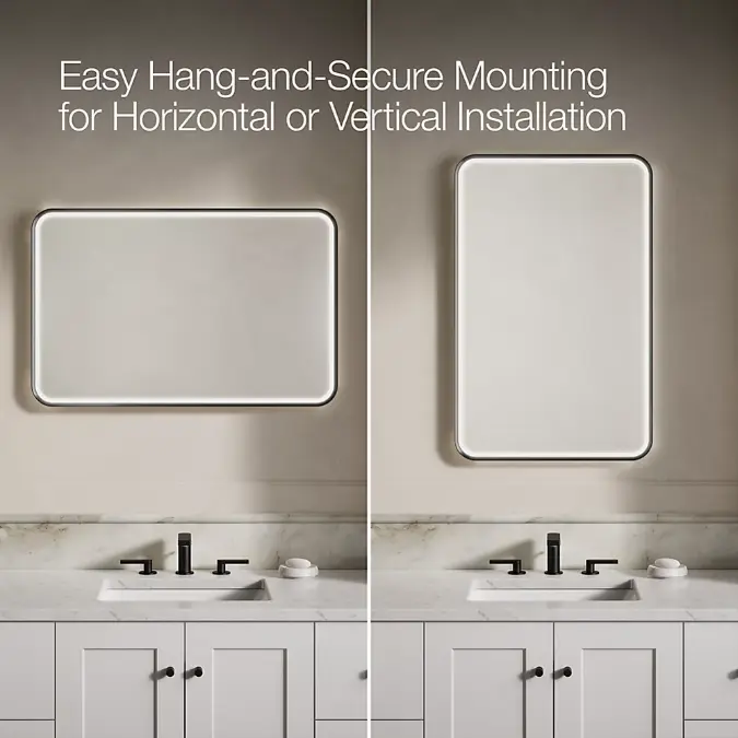 Essential Ultrabright 22" x 34" rectangular lighted framed mirror