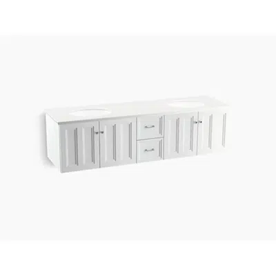 afbeelding voor K-99525 Damask® 72" wall-hung bathroom vanity cabinet with 4 doors and 2 drawers