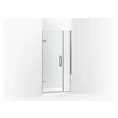 Image for K-27589-10L Components™ Frameless pivot shower door, 71-9/16" H x 33-5/8 - 34-3/8" W, with 3/8" thick Crystal Clear glass