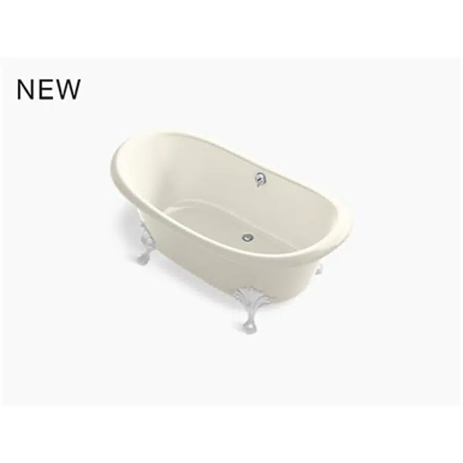 K-21000-B Artifacts™ 66-1/8" x 32-1/2" freestanding bath with Biscuit exterior