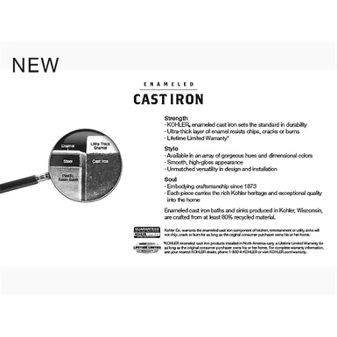 K-21000-B Artifacts™ 66-1/8" x 32-1/2" freestanding bath with Biscuit exterior