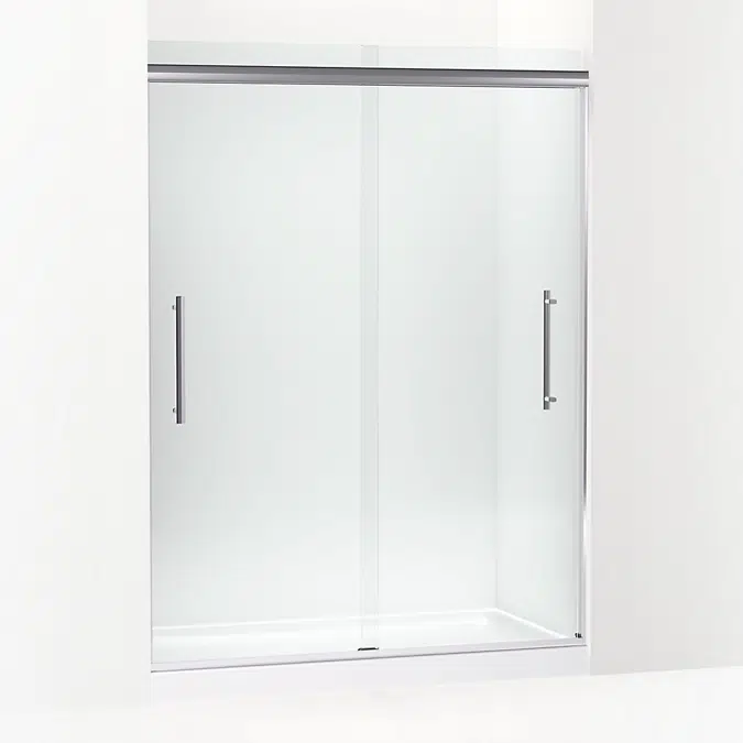 Pleat® 79-1/16" H sliding shower door with 5/16"-thick glass