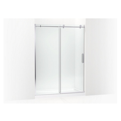 Cursiva™ Sliding shower door, 78" H x 56-1/8 - 59-7/8" W, with 5/16" thick Crystal Clear glass için görüntü