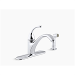 k-10412 forté® 4-hole kitchen sink faucet with 9-1/16" spout, matching finish sidespray