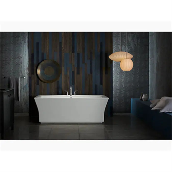 K-24011 Stargaze® 60-3/16" x 34-1/4" freestanding bath with fluted shroud and center drain