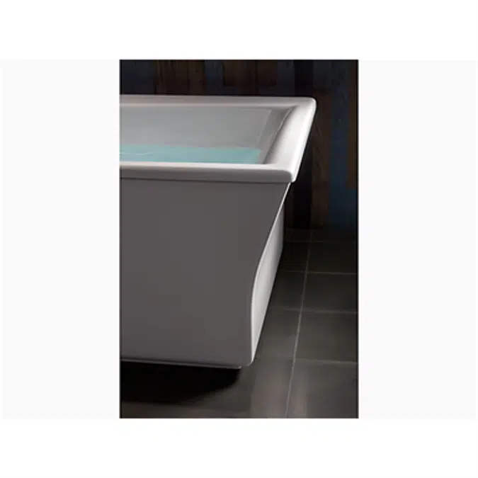 K-24011 Stargaze® 60-3/16" x 34-1/4" freestanding bath with fluted shroud and center drain