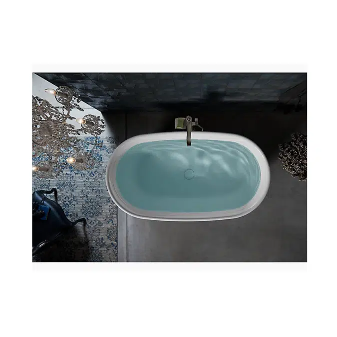 K-8332 Memoirs® 60" x 34" freestanding bath with center toe-tap drain