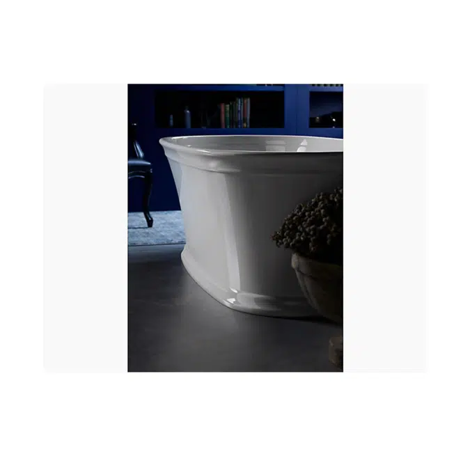 K-8332 Memoirs® 60" x 34" freestanding bath with center toe-tap drain