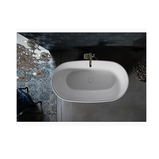 K-8332 Memoirs® 60" x 34" freestanding bath with center toe-tap drain