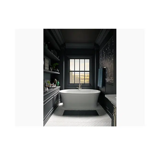 K-8332 Memoirs® 60" x 34" freestanding bath with center toe-tap drain
