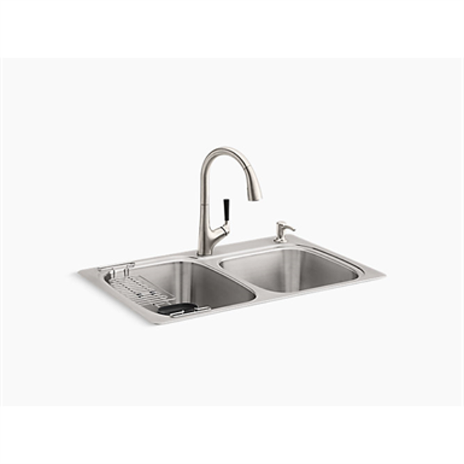 K-R75791-2PC All-In-One 33" x 22" x 9-1/4" Top-mount/ undermount kitchen sink