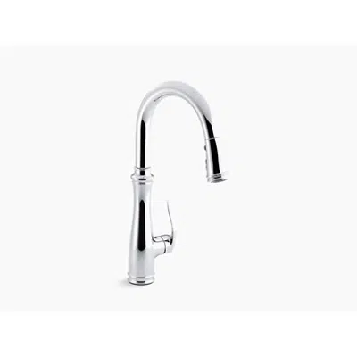 Image for K-560 Bellera® single-hole or three-hole kitchen sink faucet with pull-down 16-3/4" spout and right-hand lever handle, DockNetik(R) magnetic docking system, and a 3-function sprayhead featuring Sweep(R) spray