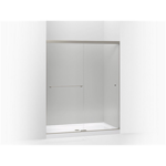 k-707201-l revel® sliding shower door, 70" h x 56-5/8 - 59-5/8" w, with 5/16" thick crystal clear glass