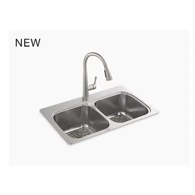 изображение для K-RH5267-1PC Verse™ 33" x 22" x 9-1/4" top-mount double-equal kitchen sink kit