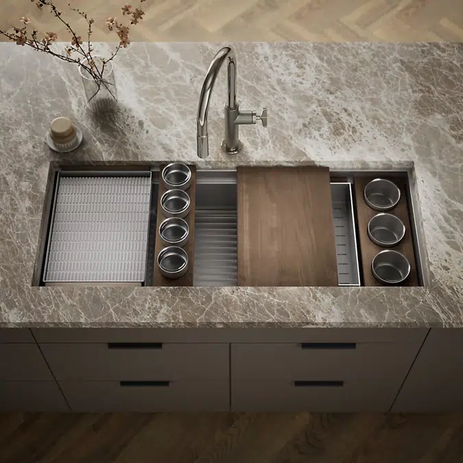 Synthos™ 45-3/4" undermount single-bowl workstation kitchen sink