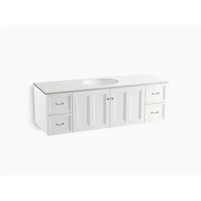 Image for K-99523 Damask® 60" wall-hung bathroom vanity cabinet with 2 doors and 4 drawers