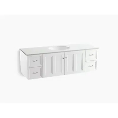 K-99523 Damask® 60" wall-hung bathroom vanity cabinet with 2 doors and 4 drawers için görüntü