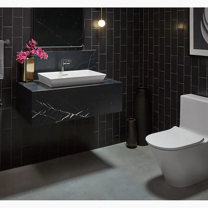 Brazn™ 23" rectangular semi-recessed vessel bathroom sink