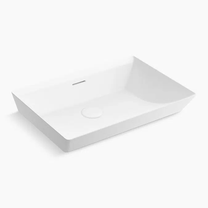 Brazn™ 23" rectangular semi-recessed vessel bathroom sink