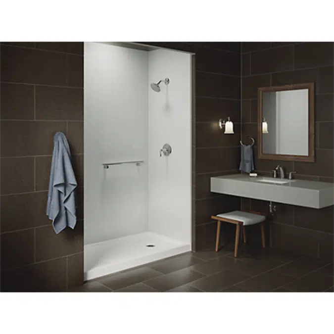 K-8458 Rely® 60" x 32" single-threshold shower base with right-hand drain