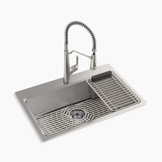 Pro-Function™ 33" top-/undermount single-bowl workstation kitchen sink kit