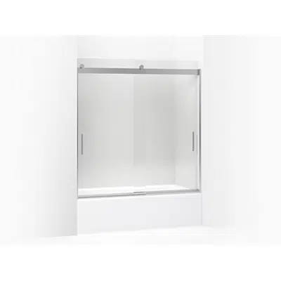 Image for K-706003-L Levity® Sliding bath door, 62" H x 56-5/8 - 59-5/8" W, with 3/8" thick Crystal Clear glass