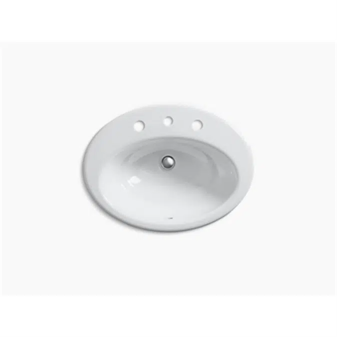 K-2907-8 Thoreau® Drop-in bathroom sink with 8" widespread faucet holes