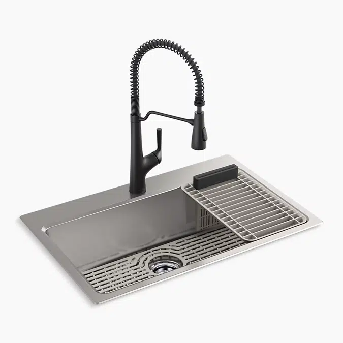 Pro-Function™ 33" top-/undermount single-bowl workstation kitchen sink kit