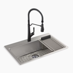 pro-function™ 33" top-/undermount single-bowl workstation kitchen sink kit