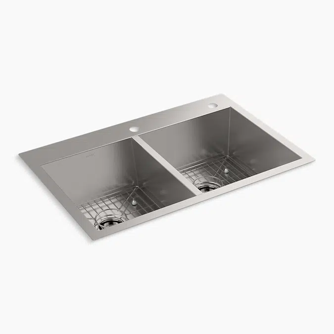 Decree® 33" top-/undermount double-bowl kitchen sink