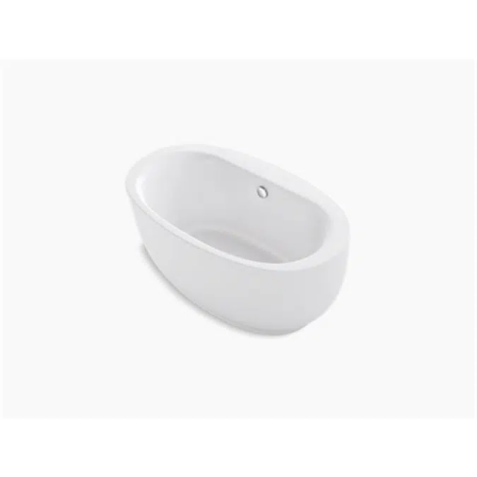 K-24002 Sunstruck® 60" x 34" oval freestanding bath with fluted shroud and center drain