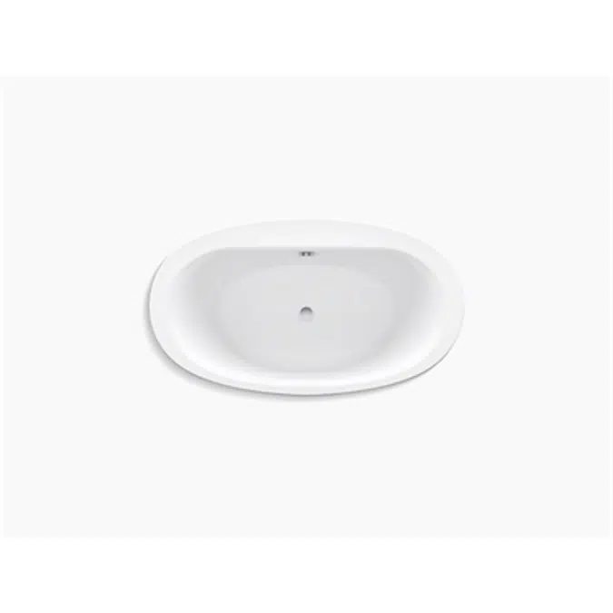 K-24002 Sunstruck® 60" x 34" oval freestanding bath with fluted shroud and center drain