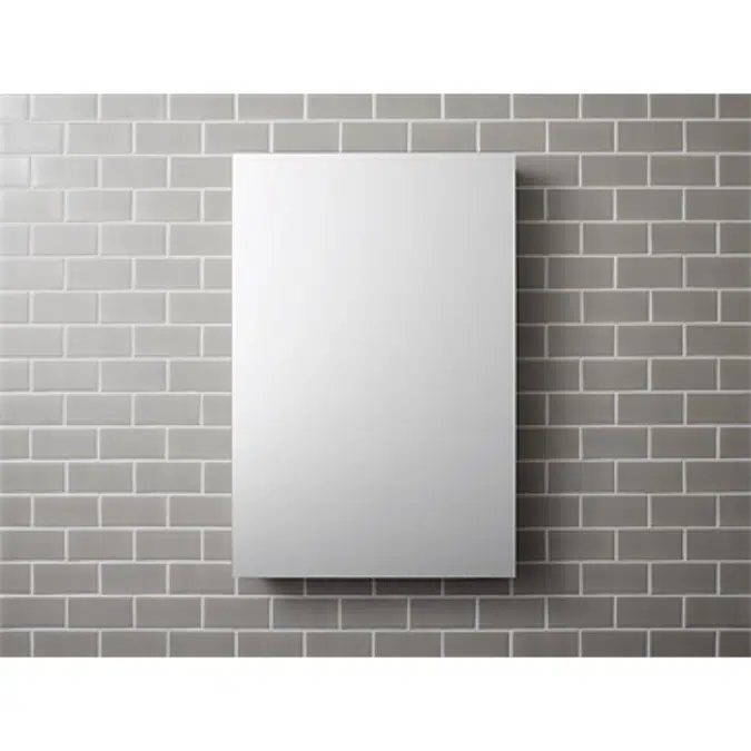K-2943-PG Catalan® 24-1/8" W x 36-1/8" H aluminum single-door medicine cabinet with 170 degree hinge