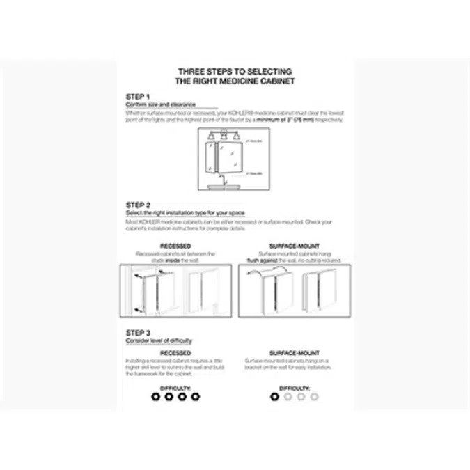 K-2943-PG Catalan® 24-1/8" W x 36-1/8" H aluminum single-door medicine cabinet with 170 degree hinge
