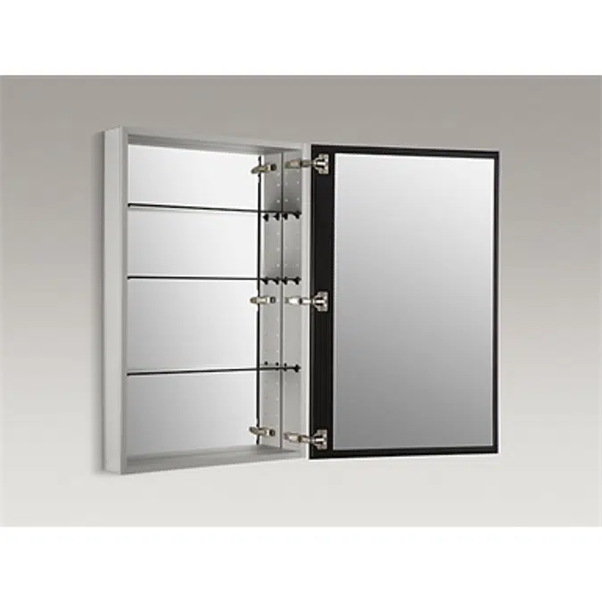 K-2943-PG Catalan® 24-1/8" W x 36-1/8" H aluminum single-door medicine cabinet with 170 degree hinge