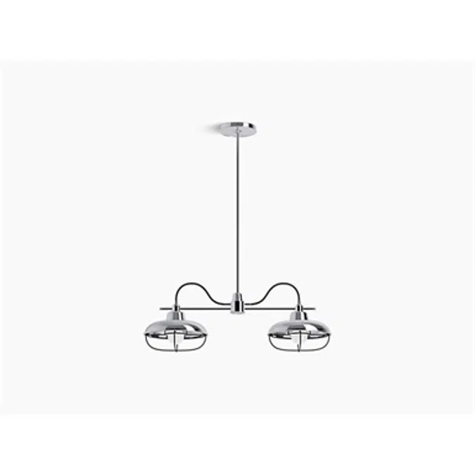 K-23660-CH02 Modern Farm Two-light linear chandelier