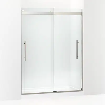 Tellin® Frameless sliding shower door, 78" H x 56-5/8 - 59-5/8" W, with 5/16" thick Crystal Clear glass 이미지