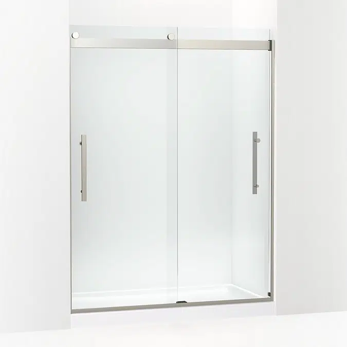 Tellin® Frameless sliding shower door, 78" H x 56-5/8 - 59-5/8" W, with 5/16" thick Crystal Clear glass