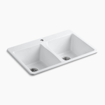 deerfield® 33" top-mount double-bowl kitchen sink