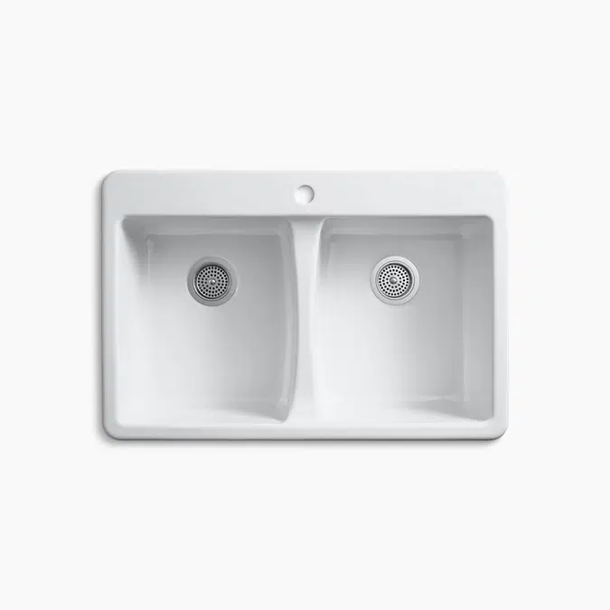 Deerfield® 33" top-mount double-bowl kitchen sink